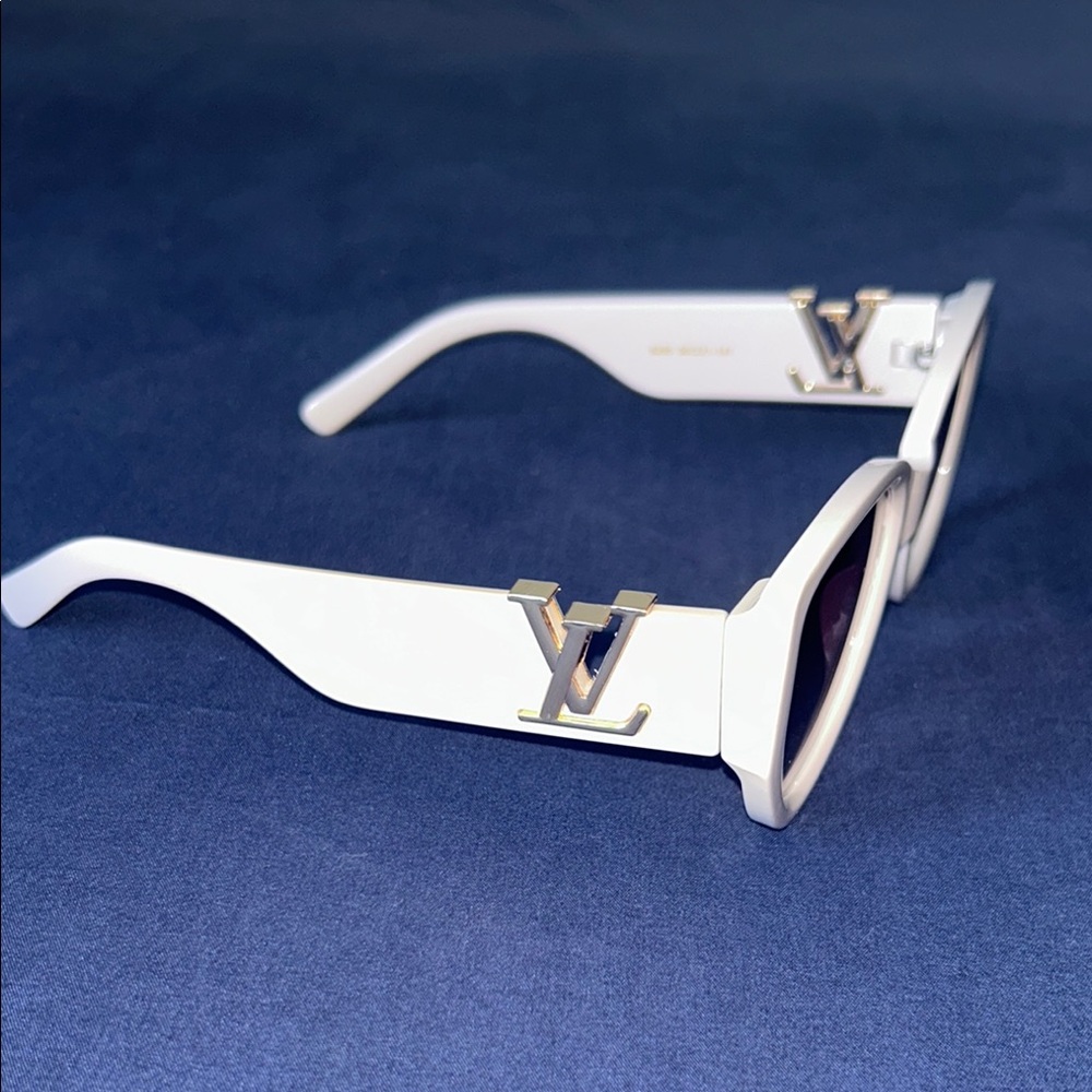 Louis Vuitton White and Gold Sunglasses